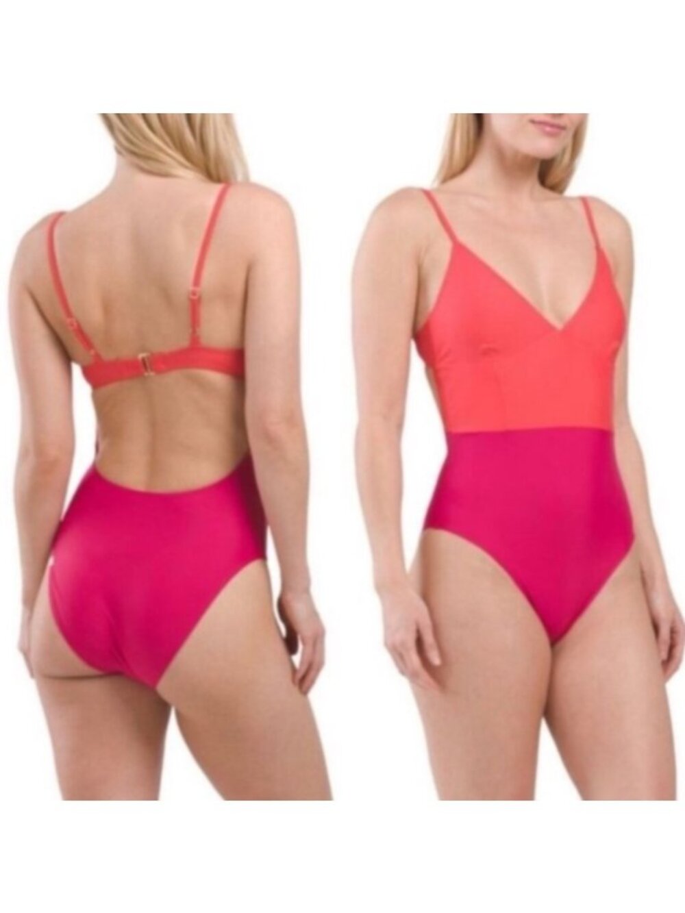 NEW Summersalt the Wave One-Piece Swimsuit Cutout Open Back Pink Red Swim Resort